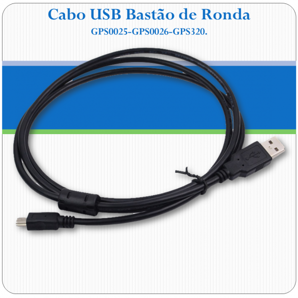 Cabo USB de Bastão de Ronda Eletrônico - GPS0025-GPS0026-GPS320