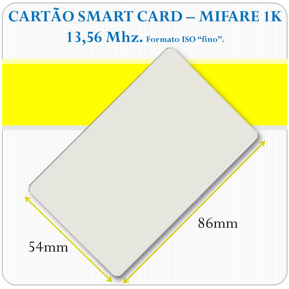 Cartão Smart Card - Mifare 1K - 13,56Mhz - ISO - Liso