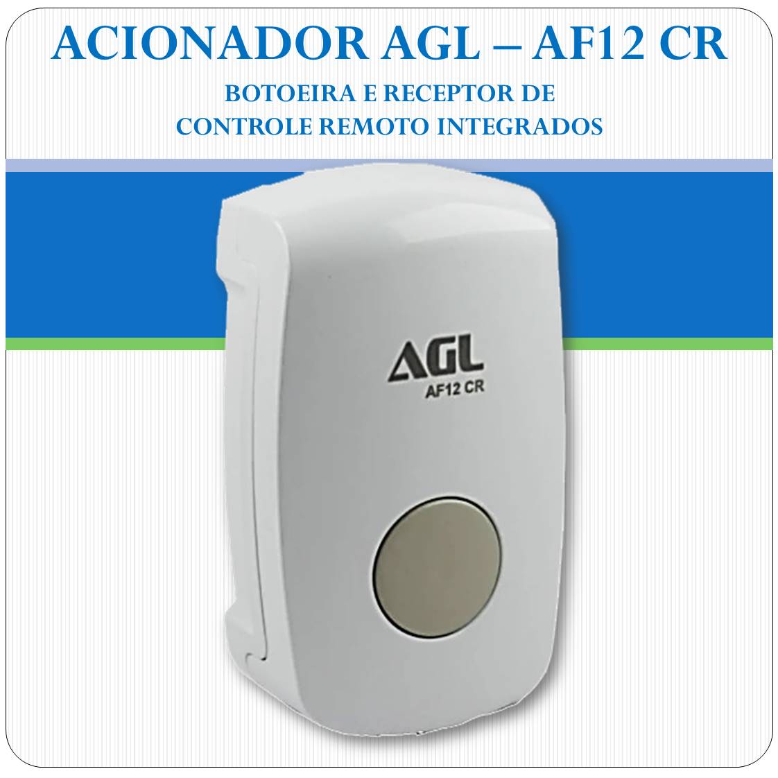 Botoeira Agl Af12cr - Para Fechaduras Elétricas E Eletroimas