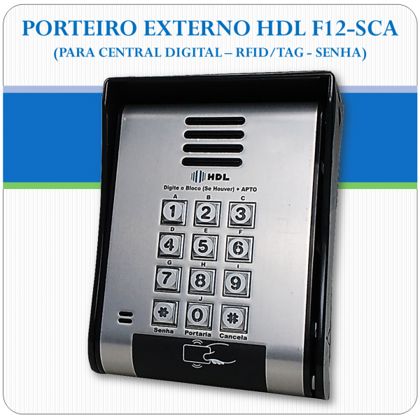 Porteiro Eletrônico F12-SCA (Senha e RFID)