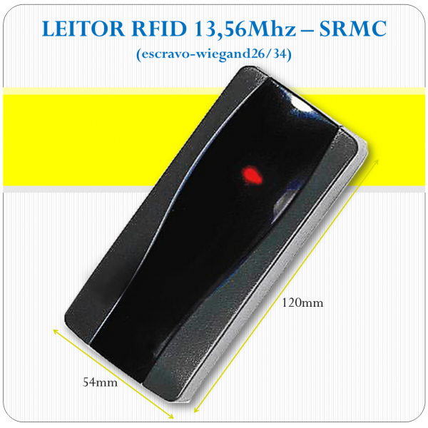Leitor de RFID slave - SRMC - 13,56Mhz (26/34bits)