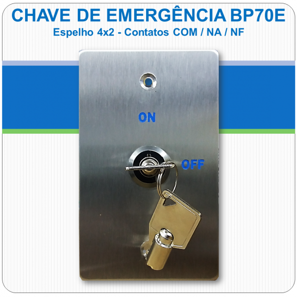 Chave de Emergência 4x2 - Contato NF-C-NA - BP70E